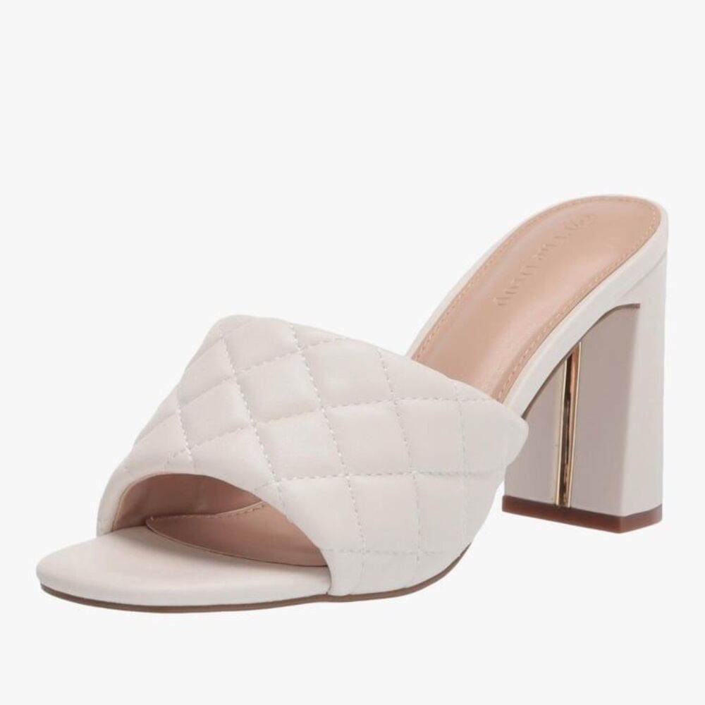 The Drop Women's Pattie Block Heeled Mule Sandal Sz8 NWT Vegan Faux Leather